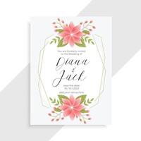awesome vintage flower and floral wedding card template vector