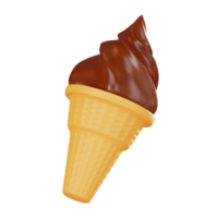 Sweet Summer Treat Ice Cream Cone. 3D Render png