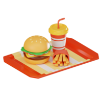 hamburguer velozes Comida e lixo Comida conceito. 3d render png