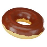 Chocolate Glazed Donut Icon for Sweet Creations. 3D render png