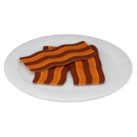 Breakfast of a Tasty Bacon Slice. 3D Render png