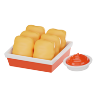 Chicken Nuggets Crispy and Delicious Food. 3D Render png