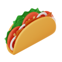 vibrante taco do delicioso mexicano cozinha. 3d render png