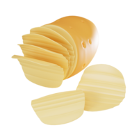 crujiente deleite de patata papas fritas para bocadillo comida conceptos. 3d hacer png