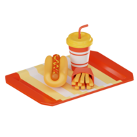 Hot-dog vite nourriture et déchet nourriture concept. 3d rendre png