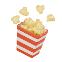 palomitas de maiz caja con a rayas palomitas de maiz para película magia. 3d hacer png