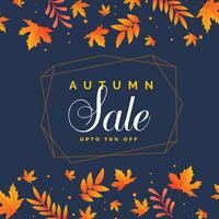 stylish autumn sale background with falling leaves vector