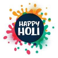 happy holi colors splatter background vector