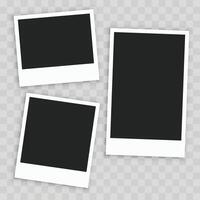 realistic empty paper photo frame vector