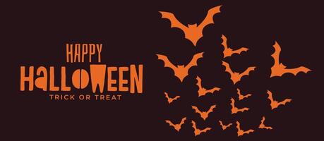 scary halloween banner with flying bats vector