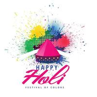 happy holi abstract colorful splash background vector