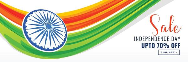 independence day of india banner design with sale and offer details vector