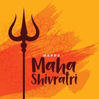 happy maha shivratri indian festival greeting background vector