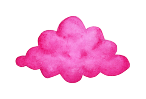 Watercolor painting pink cloud doodle. Fantasy land, fabulous weather, a magical world. Children's print for design. Lush club cloud. Isolated. Drawn by hand. png