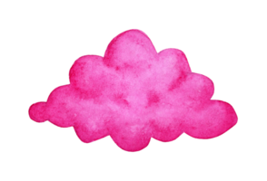 waterverf schilderij roze wolk tekening. fantasie land, fantastisch het weer, een magisch wereld. kinderen afdrukken voor ontwerp. weelderig club wolk. geïsoleerd. getrokken door hand. png