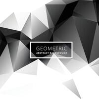 black and white low poly geometric background vector