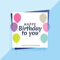 elegant happy birthday card design with colorful balloons vector