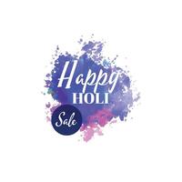 happy holi sale background with watercolor splash vector
