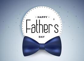 happy fathers day banner with realistic bow vector