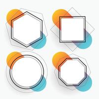 abstract geometric frames set template vector