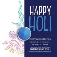 happy holi party celebration decoration background vector