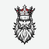 mascot logo Majestic King Outline black color in white background vector