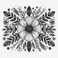 Botanical Elegance a Collection of Floral Outlines vector