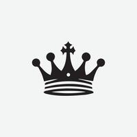 King crown logo illustration, black and white logo. vector