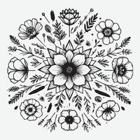 Botanical Elegance A Collection of Floral Outlines vector