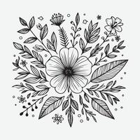 Botanical Elegance A Collection of Floral Outlines vector