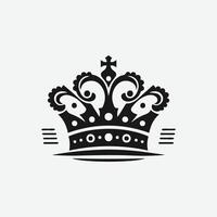 King crown logo illustration, black and white logo. vector