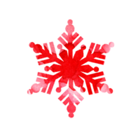 Watercolor painting red silhouette of a snowflake. Merry Christmas and Happy New Year. Winter illustration for design. Isolated png