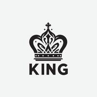 King crown logo illustration, black and white logo. vector