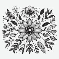 Botanical Elegance a Collection of Floral Outlines vector