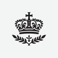 King crown logo illustration, black and white logo. vector