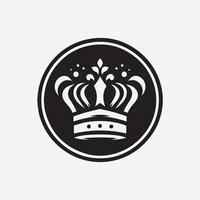 King crown logo illustration, black and white logo. vector