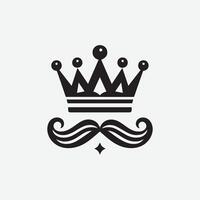 King crown logo illustration, black and white logo. vector