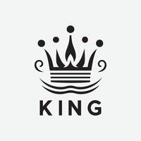 King crown logo illustration, black and white logo. vector