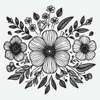 Botanical Elegance a Collection of Floral Outlines vector