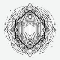 Outline art Asymmetrical abstract shape vector