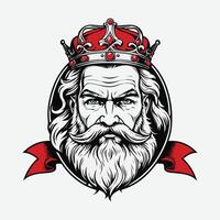 mascot logo Majestic King Outline black color in white background vector