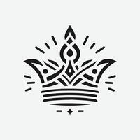 King crown logo illustration, black and white logo. vector