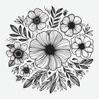 Botanical Elegance a Collection of Floral Outlines vector