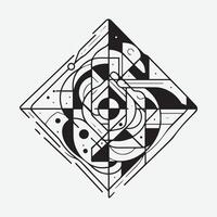 Outline art Asymmetrical abstract shape vector
