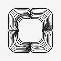 Outline art Asymmetrical abstract shape vector