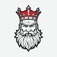 mascot logo Majestic King Outline black color in white background vector