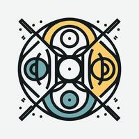 Outline art Asymmetrical abstract shape vector