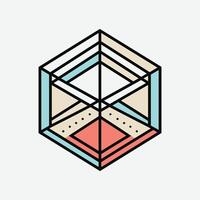 Outline art Asymmetrical abstract shape vector