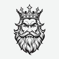 mascot logo Majestic King Outline black color in white background vector