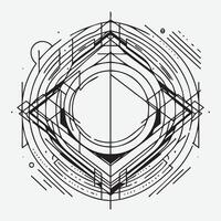 Outline art Asymmetrical abstract shape vector